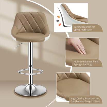 WOLTU BH30kk-2 Barhocker 2er Set – Khaki Kunstleder