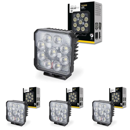HELLA Valuefit TS3000 LED Arbeitsscheinwerfer 3000 Lumen - 1GA 357 112-002, rechteckig, schwarz, für Fahrzeugmontage.