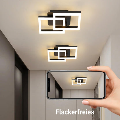 ANTENLICHT LED Deckenleuchte 20W dimmbar mit Fernbedienung, schwarz