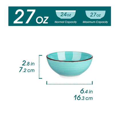 vancasso BONITA Schüsselset 6-teilig, Steingut Suppenschalen blau
