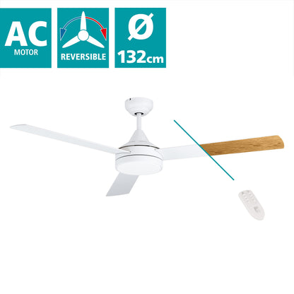 EGLO SESIMBRA Deckenventilator mit Licht – Weiss, Ø 132cm