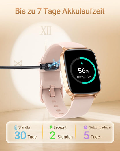 Fitpolo Smartwatch Damen Herren mit Telefonfunktion, 1,85 Zoll, IP68