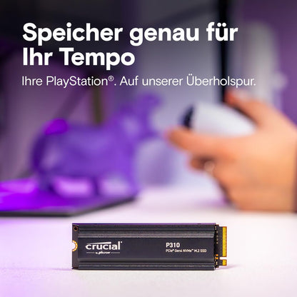Crucial P310 2TB PCIe Gen4 NVMe M.2 SSD mit Kühlkörper PS5