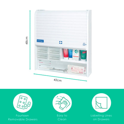 Weinberger Medizinschrank Jalousie - Weiss, abschliessbar