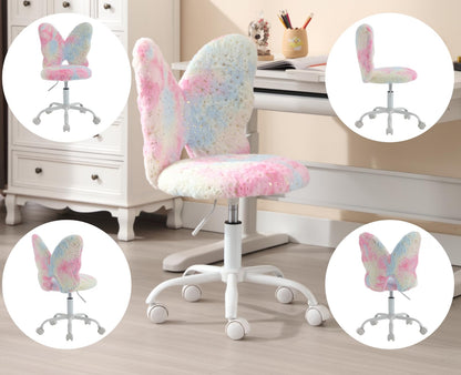 chairus Kunstfell Kinder Drehstuhl ohne Armlehne - Rosa