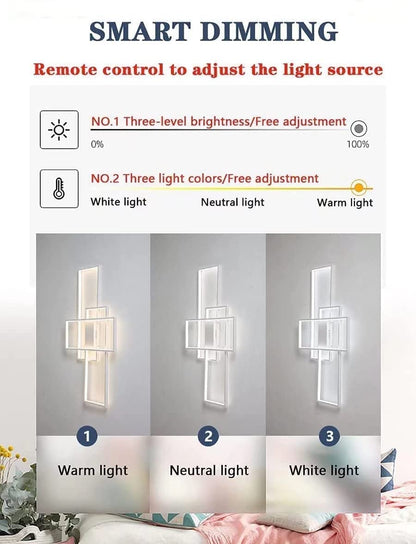 Moderne LED Deckenleuchte Rechteckig Dimmbar - Weiss 80cm