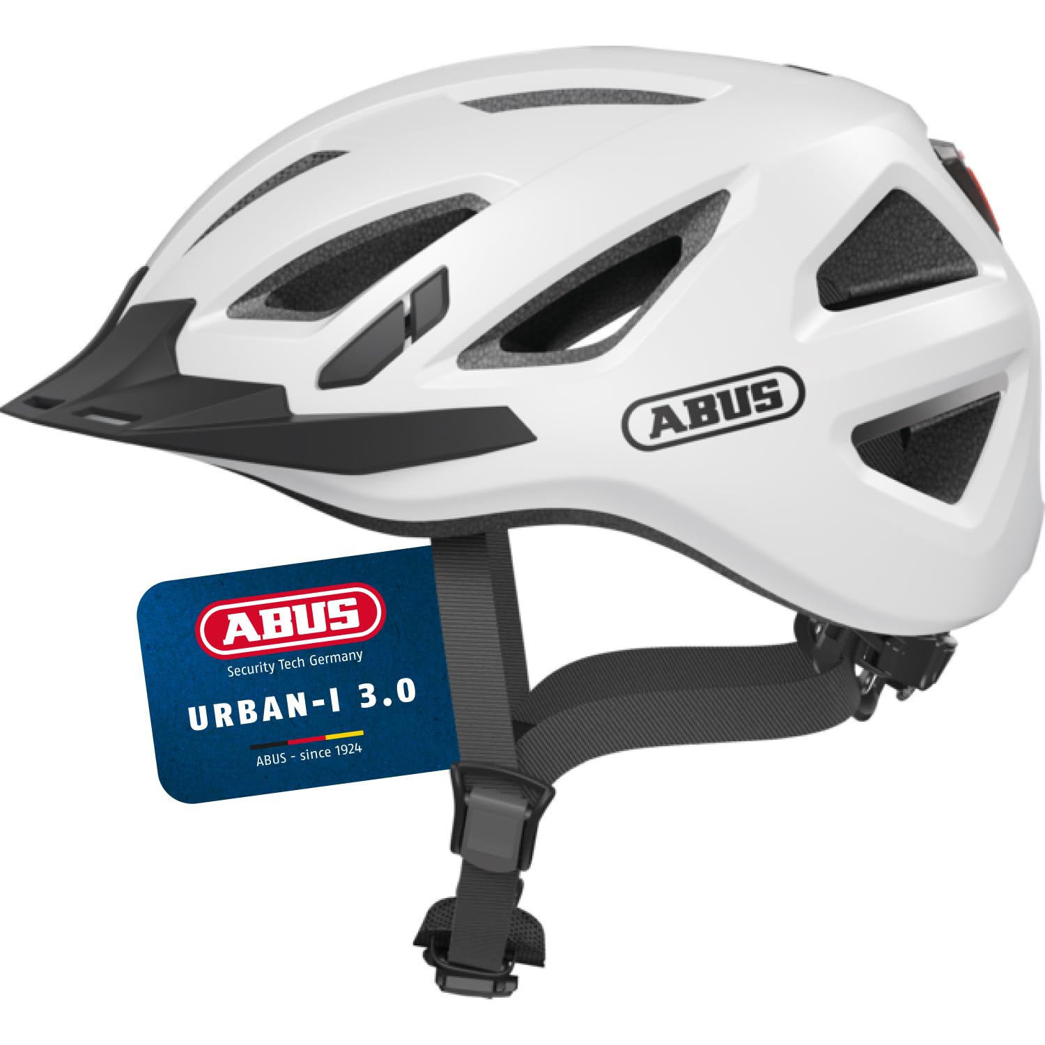 ABUS Urban-I 3.0 Fahrradhelm mit LED-Rücklicht, Weiss, Grösse L