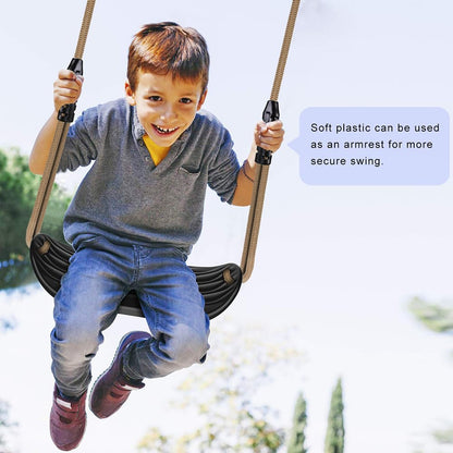 SELEWARE Kunststoff-Schaukelsitz Baumschaukel-Set – Schwarz 2er-Pack