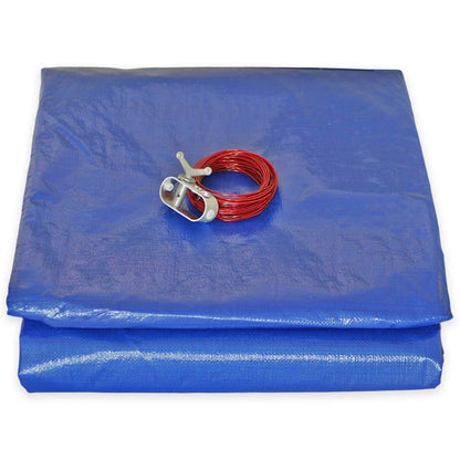 TECPLAST PO155RD Poolabdeckung rund - 6.20m f. 5.4m Pool, Abflussnetz