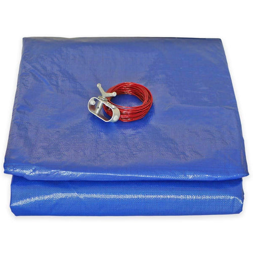 TECPLAST PO155RD Poolabdeckung rund - 6.20m f. 5.4m Pool, Abflussnetz