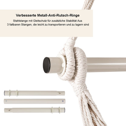 YAERSI Hängesessel mit 2 Kissen, Hängestuhl bis 150 kg