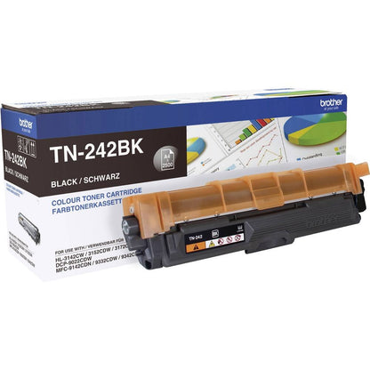 Brother TN242BK Original Lasertonerkassette - schwarz. Liefert schwarzes Tonerpulver für den Laserdruck.