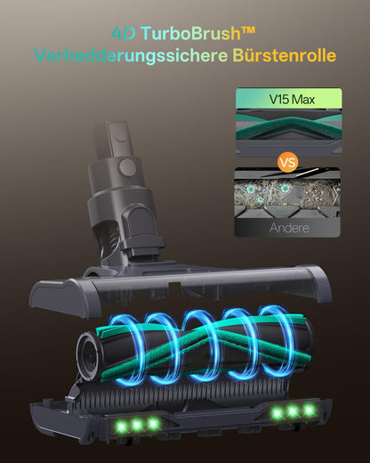 Vexilar V15Max Akku-Staubsauger mit Wischfunktion, 55 kPa, 60 Min
