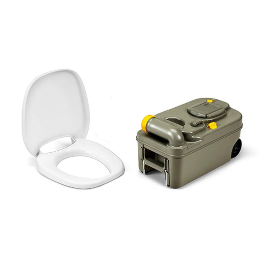 Thetford Fresh-Up-Set C200 – WC Kassette & Sitz Austauschset: Weiße Sitzfläche, dunkle Kassette. Erneuert WC-Kassette und Sitz der C200 Toilette.