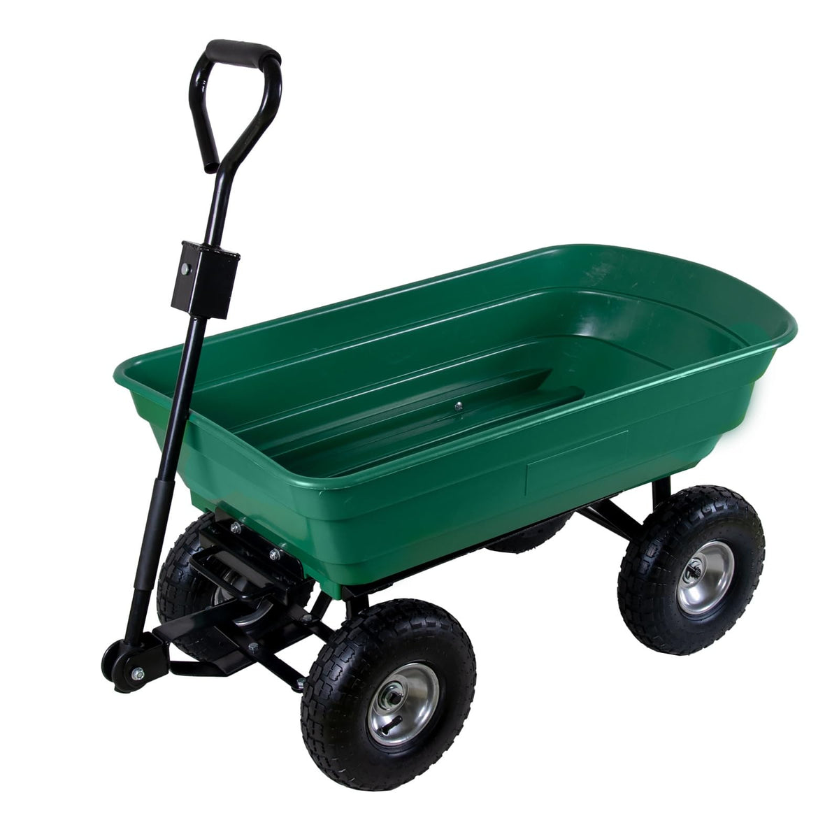 TALK-POINT Gartenwagen mit Kippfunktion 75 Liter bis 300 kg belastbar, Kunststoffwanne und Luftbereifung
