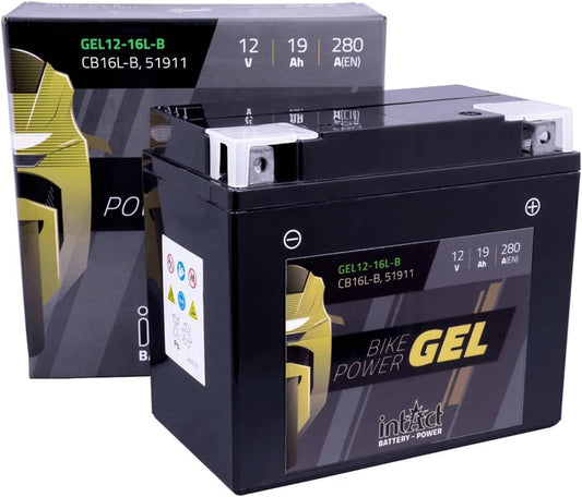 intAct Bike-Power GEL12-16L-B GEL-Motorradbatterie - 12V 19Ah