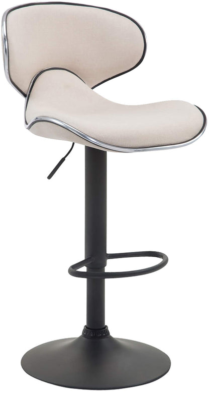 CLP Las Vegas V2 Barhocker Stoffbezug 2er Set – Creme / Schwarz