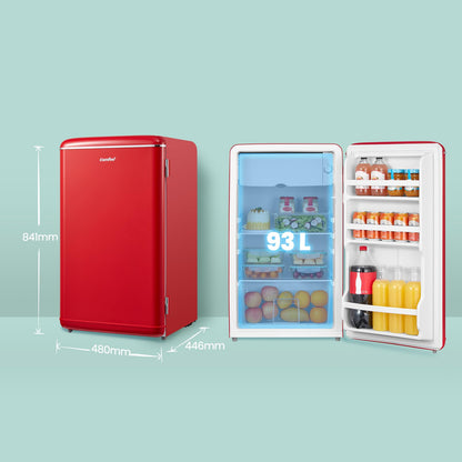 Comfee' RCD93RE2EURT(E) Mini Kühlschrank 93L Retro – Rot