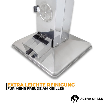 ACTIVA Saalfeld Holzkohlegrill aus Edelstahl mit verchromtem Grillrost