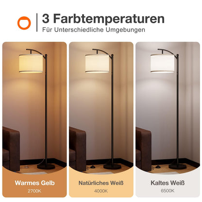 ROTTOGOON LED Stehlampe mit Fussschalter, 3 Farbtemperaturen, schwarz