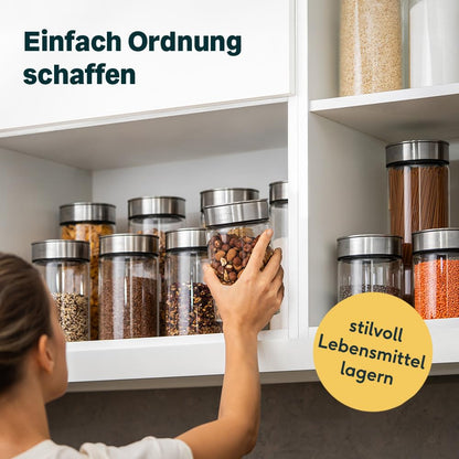 SILBERTHAL Vorratsglas Set mit Deckel – 4x Luftdicht Mottensicher