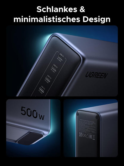 UGREEN Nexode 500W USB C Ladestation 6-Port GaN Netzteil