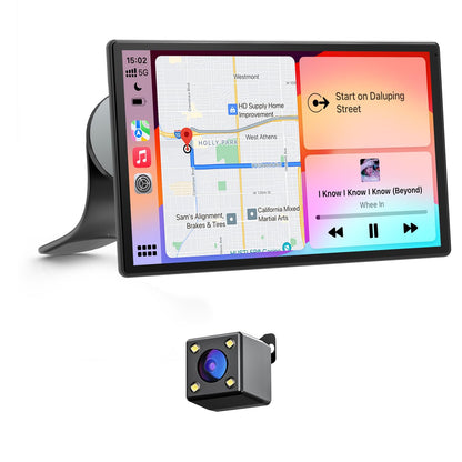 Avylet 9 Zoll Wireless Carplay Android Auto Display – Tragbar. Schwarzes Display für Carplay/Android Auto im Kfz.