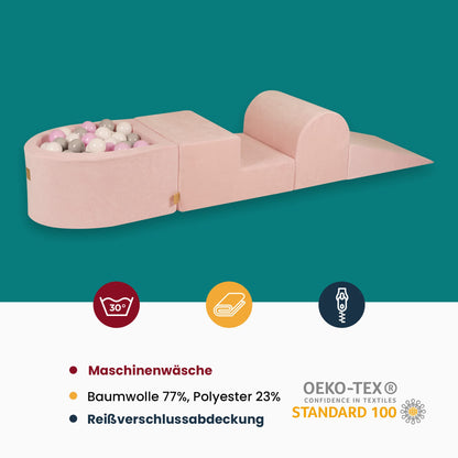 MEOWBABY Schaumstoff Bausteine XXL Bällebad - Beige