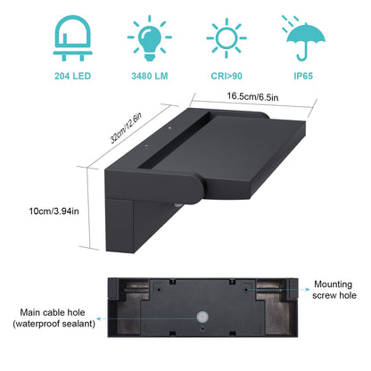 Klighten 45W Aussenwandleuchte - Anthrazit, Warmweiss, Bewegungsmelder