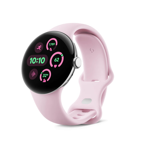 Google Pixel Watch 3 Android Smartwatch - 41mm LTE Silber poliert zur mobilen Kommunikation und zum Fitness-Tracking.