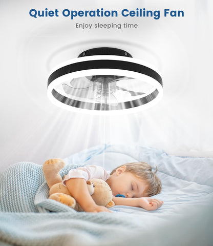 Nalezuns LED Deckenventilator mit Beleuchtung, dimmbar, Fernbedienung