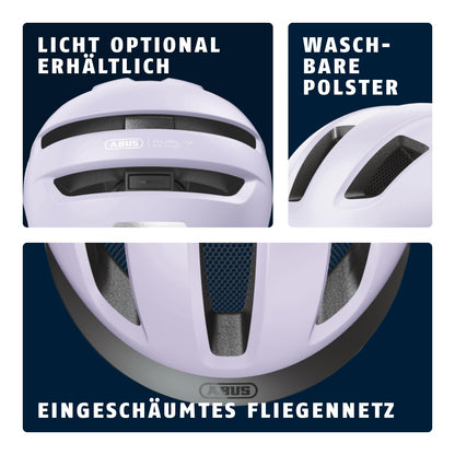ABUS Purl-Y Fahrradhelm NTA für E-Bike & S-Pedelec, Light Lavender, M