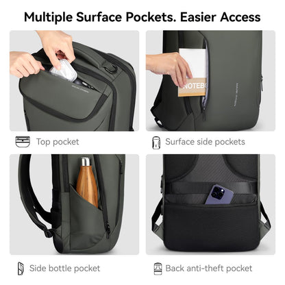 MARK RYDEN Laptop Rucksack 17.3 Zoll, wasserabweisend, USB-Anschluss