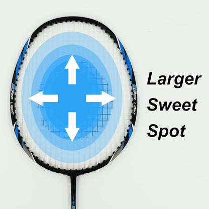 Senston Badmintonschläger-Set Graphit mit 2 Federbällen und Tasche