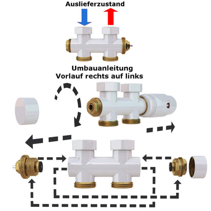 Universell Design Multiblock Heizkörper Set - Eck Chrom 50mm
