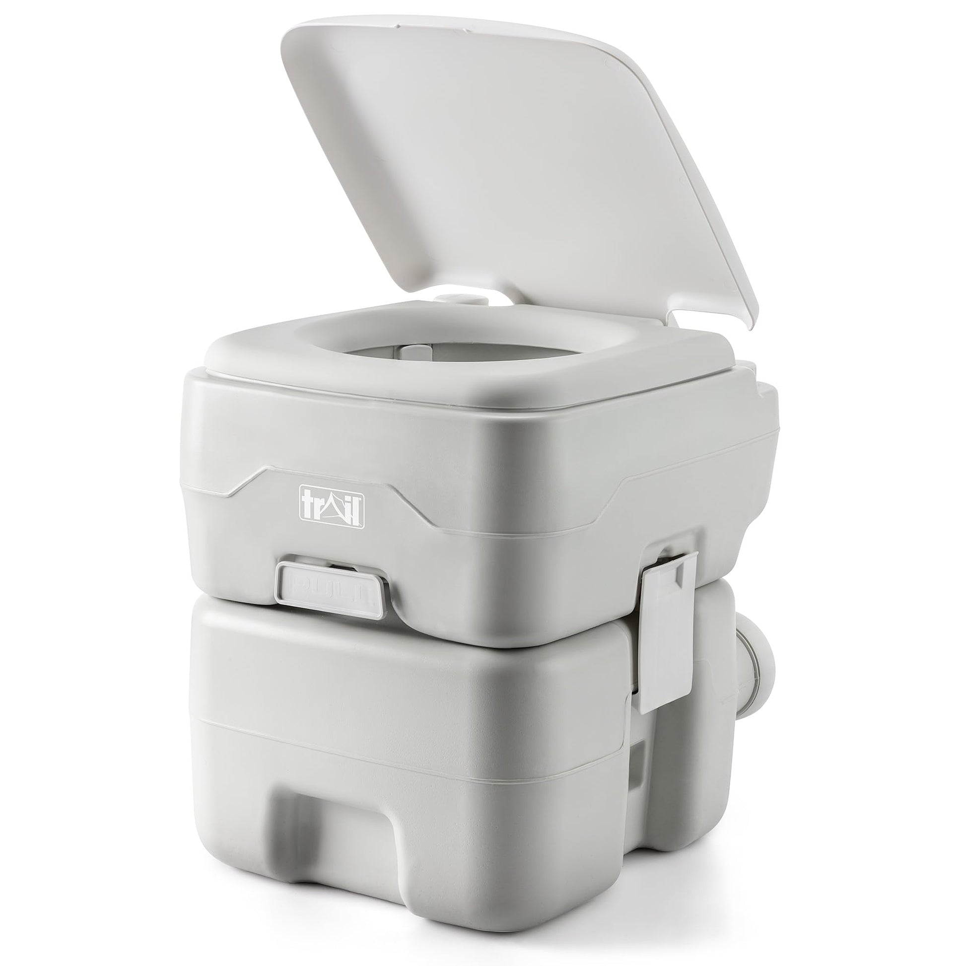 Trail Transportable Campingtoilette mit Spülung, 10-L-Fäkalientank, mobile Chemietoilette mit Tragegriffen
