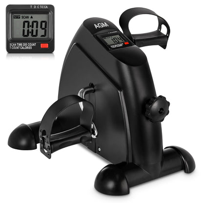 AGM Mini Fitnessbike Heimtrainer, Arm- und Beintrainer, schwarz, kompakter Pedaltrainer mit LCD-Display