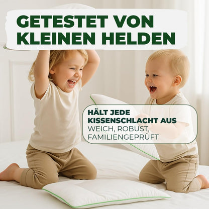 Welldora Kinderkissen 40x60 cm – flach, Baumwollbezug, ab 1 Jahr