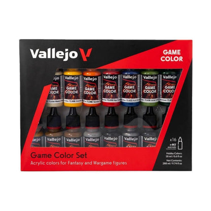 Vallejo Game Color Farbset – 16 Acrylfarben für Miniaturen in 17-ml-Flaschen mit Pipette