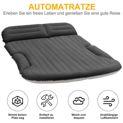 KMZ Auto Luftmatratze Autobett – Rückbank Kofferraum Dunkelgrau