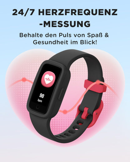 BIGGERFIVE Vigor 3 Kinder-Fitnessuhr mit AMOLED-Display, Schwarz