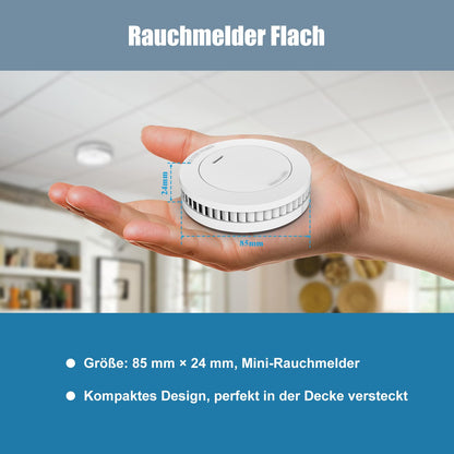 XINDUM SM01 Rauchmelder 4er-Set, 10-Jahres-Batterie, Magnethalter