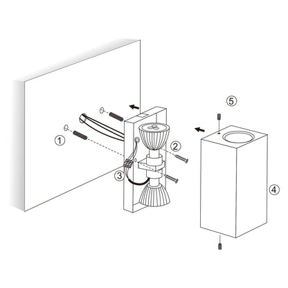 Klighten Wandleuchte Aussen HW601, Anthrazit, IP65, Up Down, 2 Stück