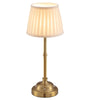 VISDANFO LED Tischlampe kabellos dimmbar, Akku Nachttischlampe gold mit beigem Stoffschirm