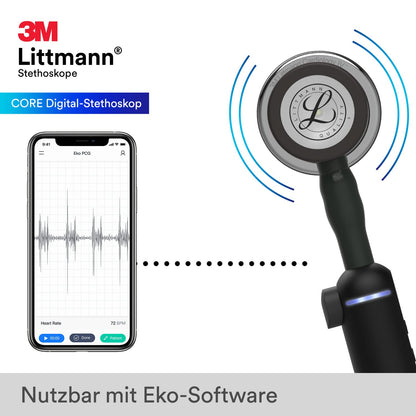 3M Littmann CORE Digital-Stethoskop – Schwarz 69cm 8869