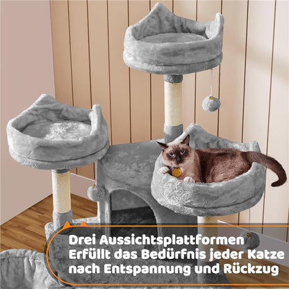 Yaheetech Kratzbaum 174 cm Katzenbaum – Gross, Kletterbaum Hellgrau