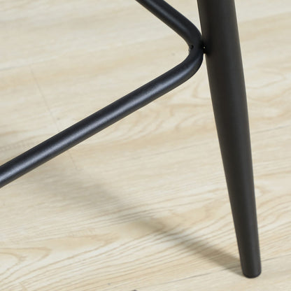 HOMCOM 2er-Set Barhocker – Samt Grau, Stahlbeine