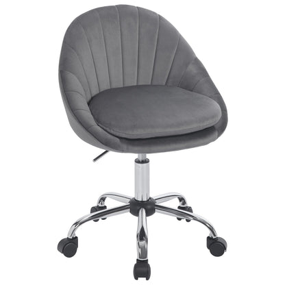 WOLTU BS167dgr Homeoffice Stuhl 150kg - Samt Dunkelgrau, ein dunkelgrauer Samtstuhl für ergonomisches Sitzen am Schreibtisch.