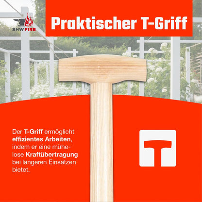 SHW-FIRE Unkrautstecher Profi mit 82 cm Eschenholzstiel und Tritt