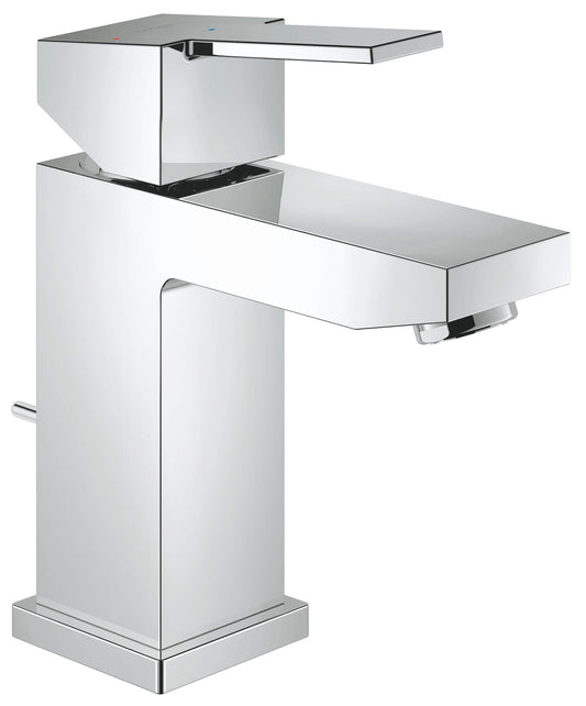 GROHE Sail Cube Einhand-Waschtischarmatur, chrom. Kubisch geformt, regelt Wassertemperatur und -menge am Waschtisch.